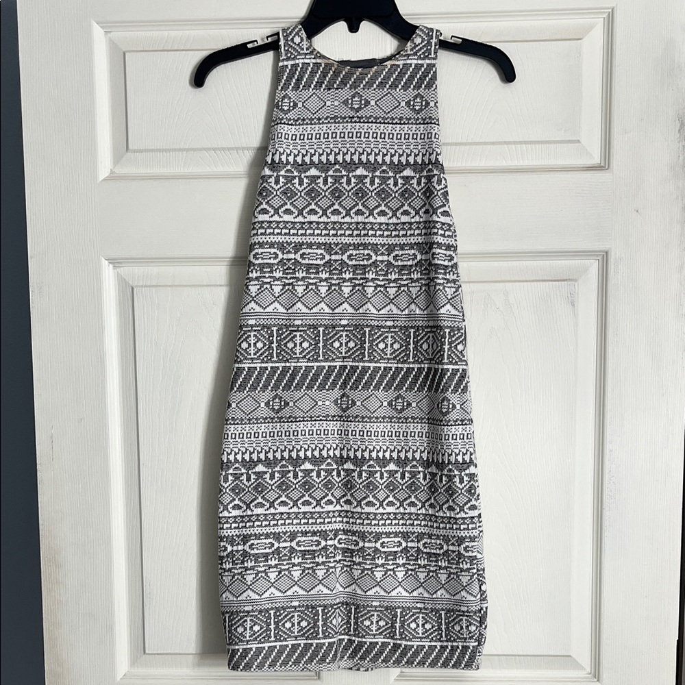 Hollister Black and White Patterned Mini Dress